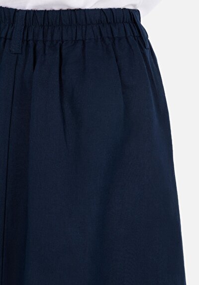 Afficher les détails de Jupe Marine Midi Skirt Droit Uni Mdi Femme