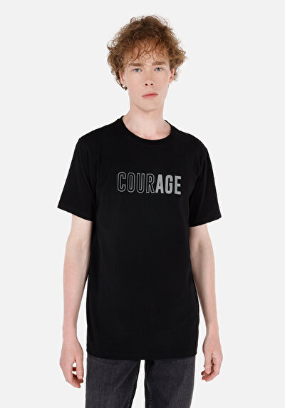 Image de T-shirt À Manches Courtes Noir Regular Fit Homme