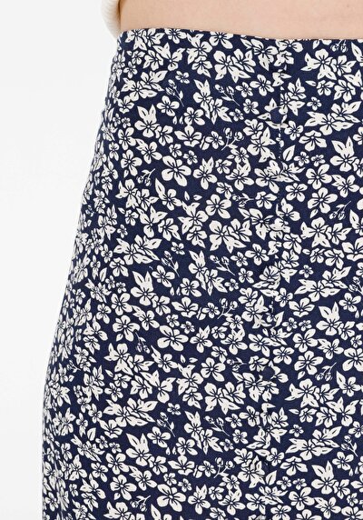 Image de Jupe Marine Midi Skirt Floraison Uni Mdi Femme