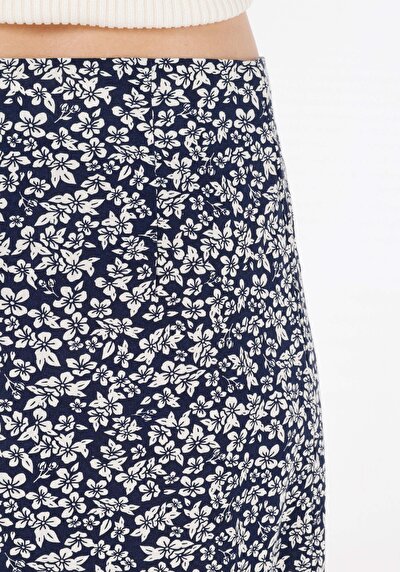 Afficher les détails de Jupe Marine Midi Skirt Floraison Uni Mdi Femme