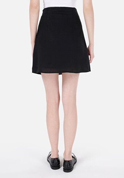 Image de Jupe Noir Mini Skirt Droit Uni Mini Femme