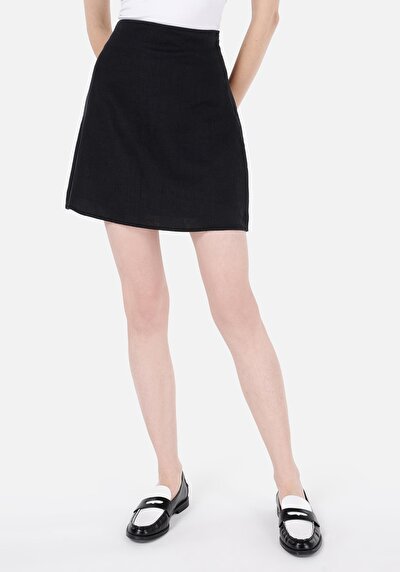Image de Jupe Noir Mini Skirt Droit Uni Mini Femme