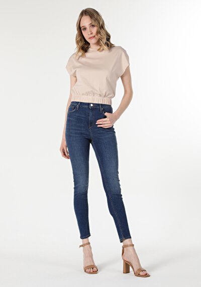 Image de 760 Diana Pantalon Bleu Skinny Leg En Super Slim Fit Femme