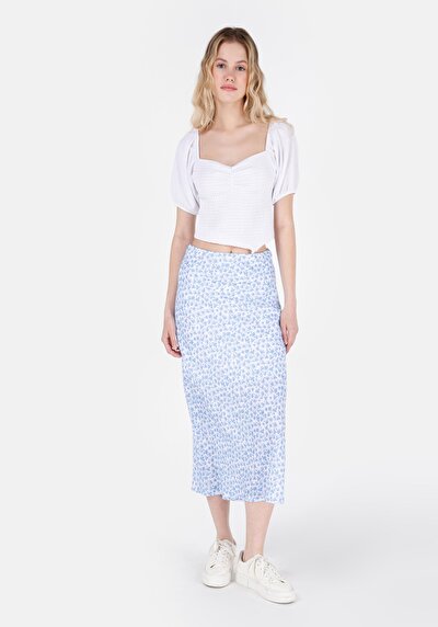 Image de Jupe Bleu Midi Skirt Femme