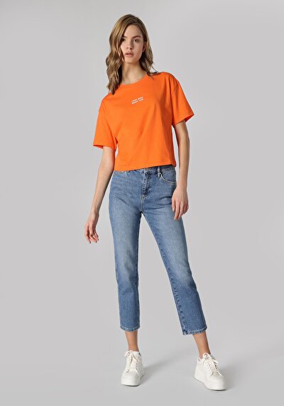 Afficher les détails de 893 Julia Pantalon Bleu   En  Boyfriend Fit Femme