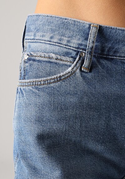 Afficher les détails de 893 Julia Pantalon Bleu   En  Boyfriend Fit Femme