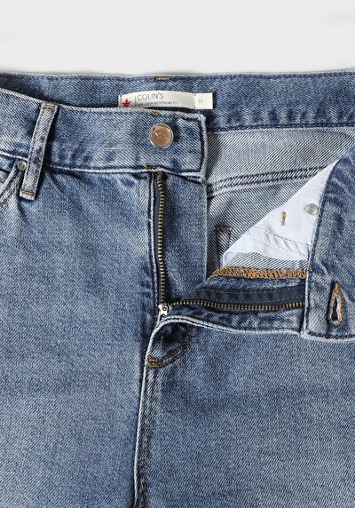 Afficher les détails de 893 Julia Pantalon Bleu   En  Boyfriend Fit Femme