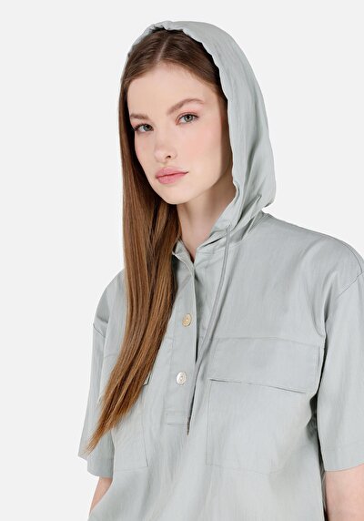 Afficher les détails de Chemise À Manches Courtes Vert  Regular Fit Femme