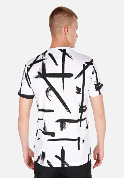 Afficher les détails de T-shirt À Manches Courtes Blanc Regular Fit  Homme