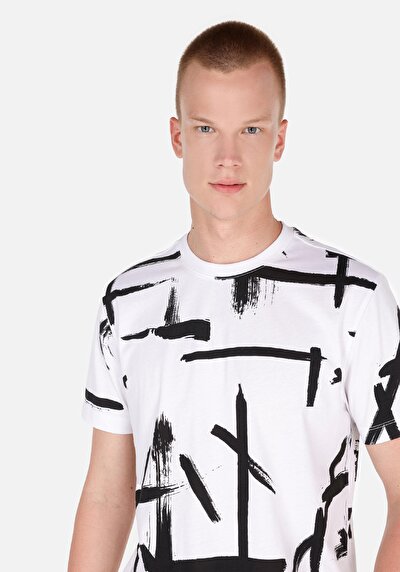 Image de T-shirt À Manches Courtes Blanc Regular Fit Homme