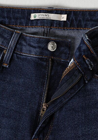 Afficher les détails de 896  Maria Pantalon Bleu Tapered Leg  En  Mom Fit Femme