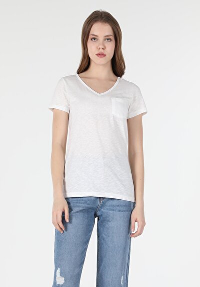 Image de T-shirt À Manches Courtes Blanc Regular Fit  Femme