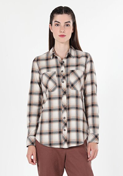 Image de Chemise À Manches Longues Beige    Femme