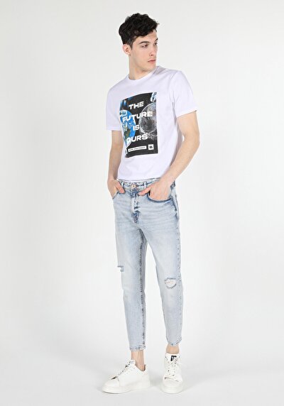 Image de 039 Lucas Pantalon Bleu Carrot Leg En Carrot Fit Homme