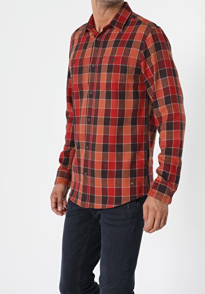 Image de Chemise À Manches Longues Marron Regular Fit Homme