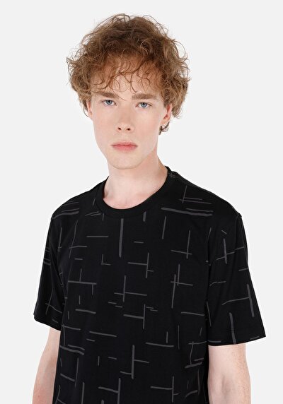 Image de T-shirt À Manches Courtes Noir Regular Fit Homme