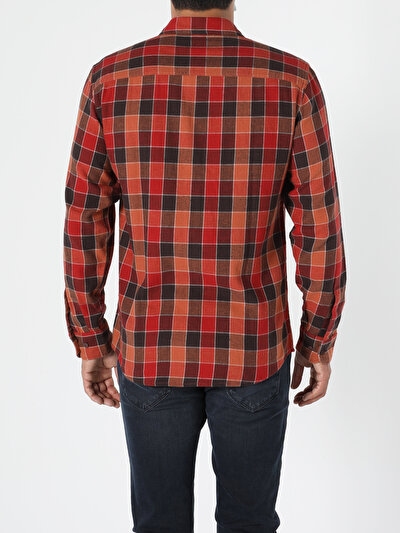 Image de Chemise À Manches Longues Marron Regular Fit   Homme