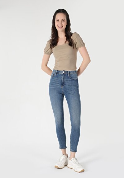 Image de 760 Diana Pantalon Bleu En Skinny Fit Femme