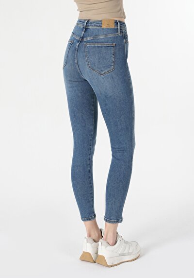 Image de 760 Diana Pantalon Bleu En Skinny Fit Femme