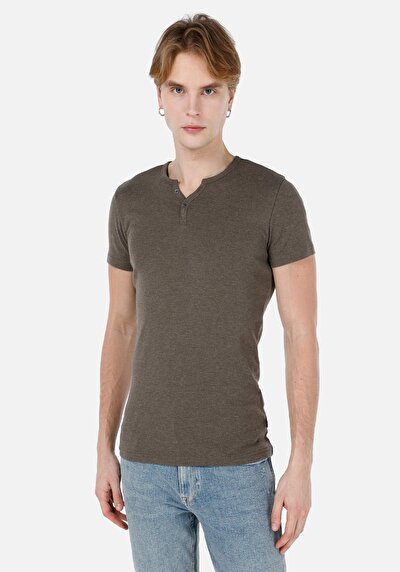 Image de T-shirt À Manches Courtes Vert Slim Fit Homme