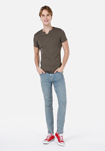 Image de T-shirt À Manches Courtes Vert Slim Fit Homme
