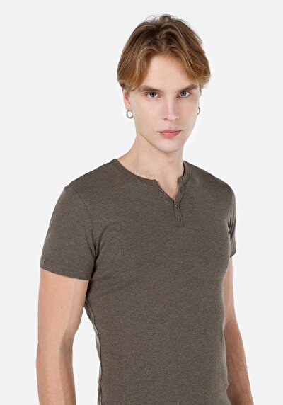 Image de T-shirt À Manches Courtes Vert Slim Fit Homme