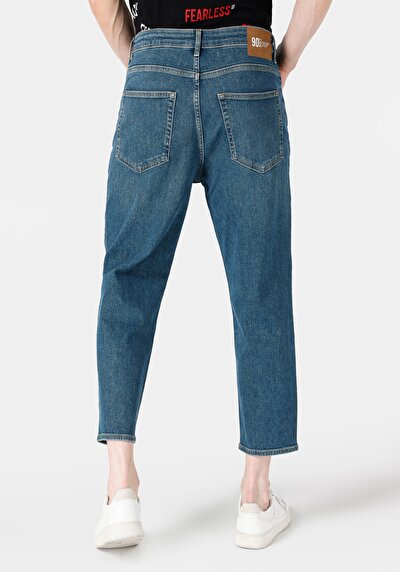 Afficher les détails de 057 Milas Pantalon Bleu   En  Loose Relaxed Fit Homme
