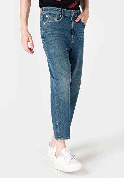 Image de 057 Milas Pantalon Bleu En Loose Relaxed Fit Homme