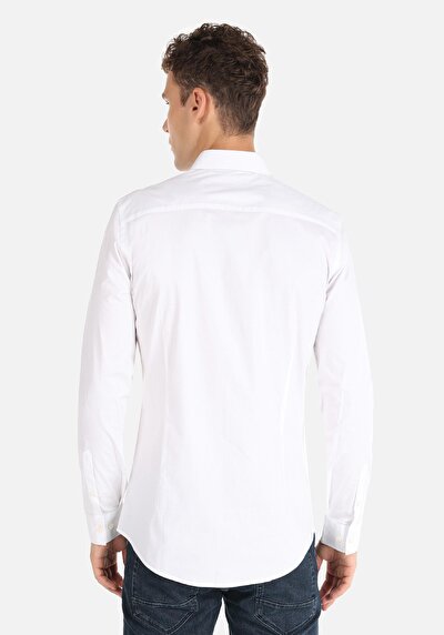 Image de Chemise À Manches Longues Blanc Super Slim Fit Homme