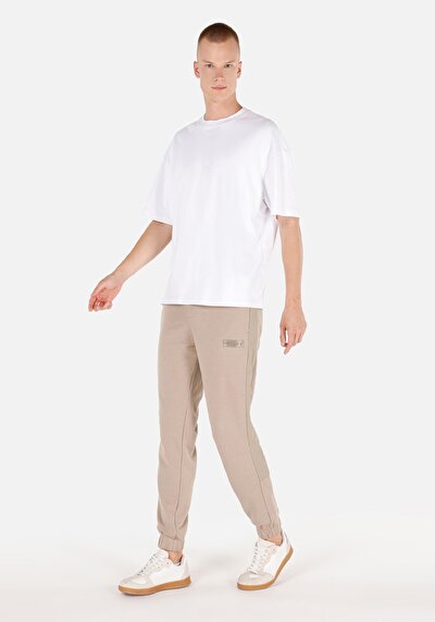 Image de Pantalon De Survêtement Beige Slim Fit Homme