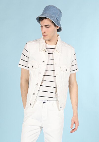 Afficher les détails de Gilet Blanc Slim Fit Homme