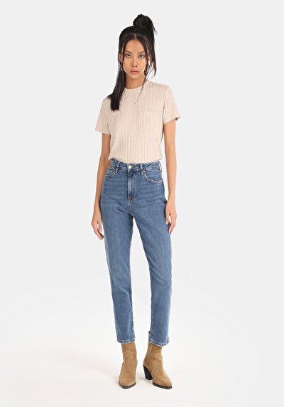 Afficher les détails de 891 Maya Pantalon Bleu   En  Slim Fit Femme