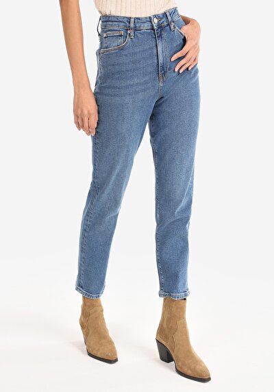 Afficher les détails de 891 Maya Pantalon Bleu   En  Slim Fit Femme