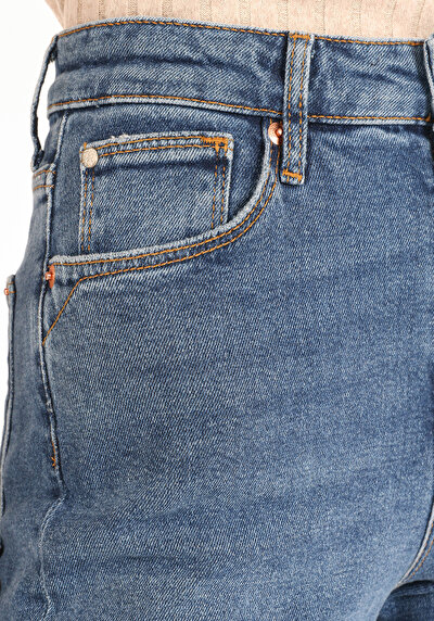 Afficher les détails de 891 Maya Pantalon Bleu   En  Slim Fit Femme