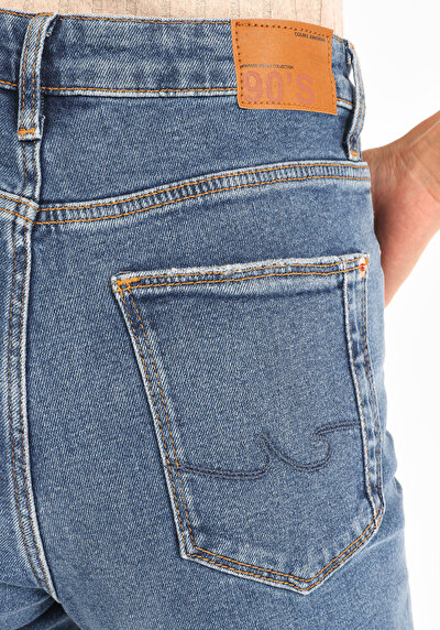 Afficher les détails de 891 Maya Pantalon Bleu   En  Slim Fit Femme