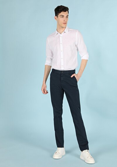 Image de Chemise À Manches Longues Blanc Slim Fit Homme