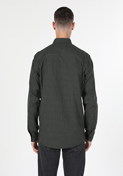 Image de Chemise À Manches Longues Kaki Regular Fit Homme