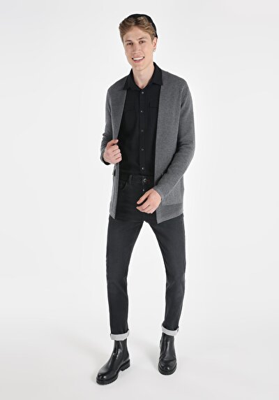 Image de Cardigan Tricot Gris Regular Fit Homme
