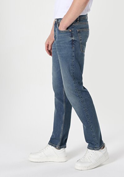 Image de 046 Marco Pantalon Bleu Foncé   En  Loose Straight Fit Homme