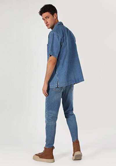 Image de 058 Otto Pantalon Bleu En Loose Tapered Fit Homme