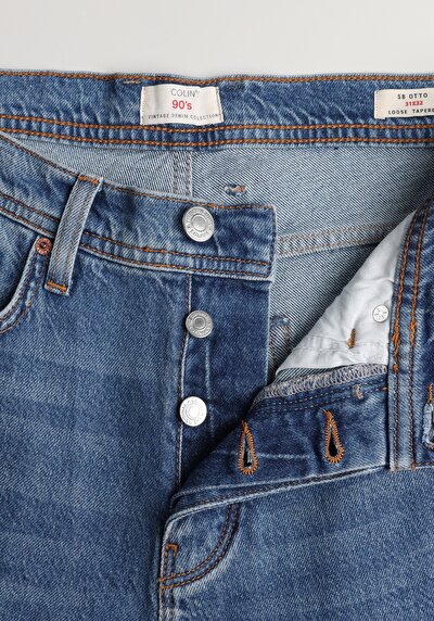 Afficher les détails de 058 Otto Pantalon Bleu   En  Loose Tapered Fit Homme