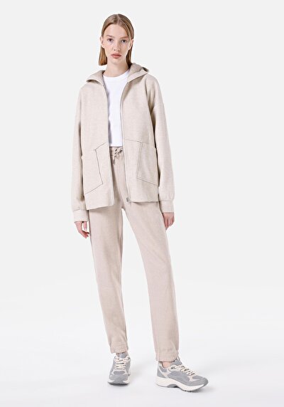 Afficher les détails de Pantalon De Survêtement Beige Regular Fit Femme