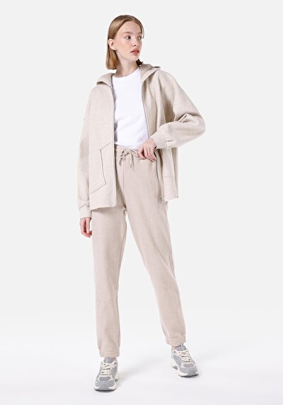 Afficher les détails de Pantalon De Survêtement Beige Regular Fit Femme