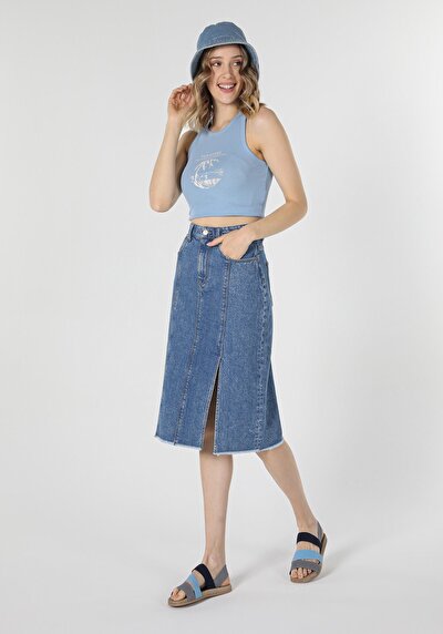 Afficher les détails de Jupe Denim Slim Fit    Femme
