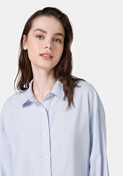Image de Chemise À Manches Longues Bleu Regular Fit   Femme