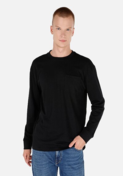 Image de T-shirt À Manches Longues Noir Regular Fit Homme