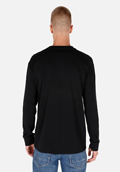 Image de T-shirt À Manches Longues Noir Regular Fit Homme