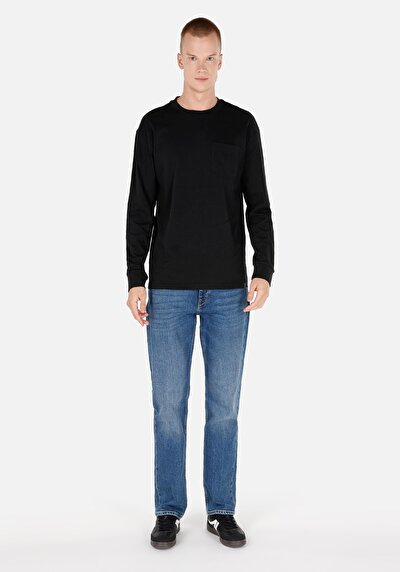 Image de T-shirt À Manches Longues Noir Regular Fit Homme