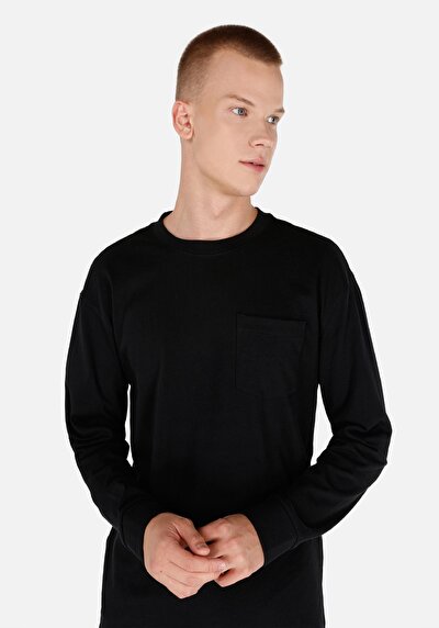 Image de T-shirt À Manches Longues Noir Regular Fit Homme