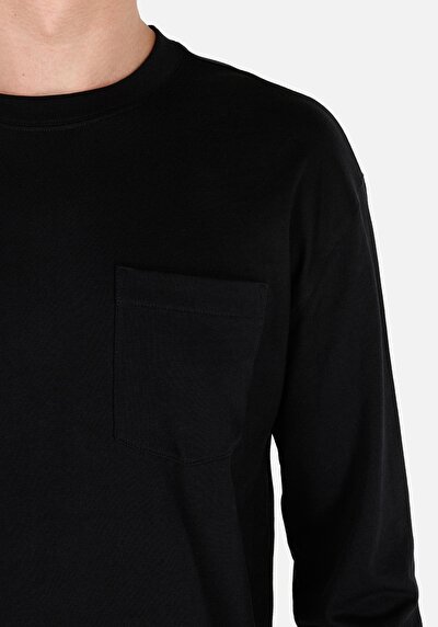 Image de T-shirt À Manches Longues Noir Regular Fit  Homme